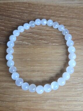 Moonstone Beaded Stretch Bracelet | Handmade